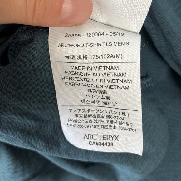 Arc'teryx Arc'Word Long Sleeve T-Shirt Mens M Blue Turquoise Gorpcore Outdoor - Picture 9 of 14